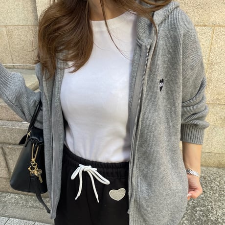 Heart knit foodie (Gray)