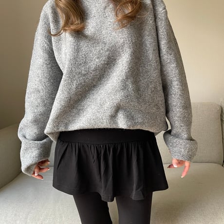 Over size wool knit(Gray)