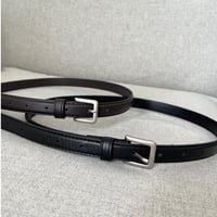 Real lather square belt