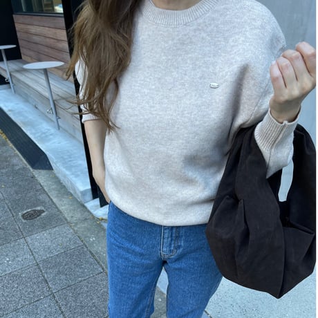 Gold plate basic knit(Beige)