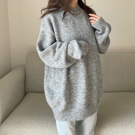 Wool long knit(Gray)