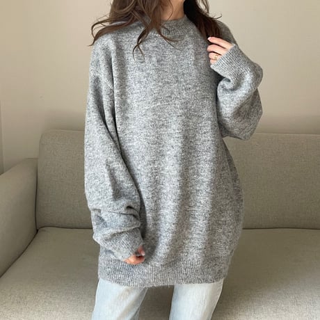 Wool long knit(Gray)