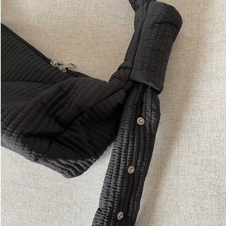 Quilting croissant bag(Black)