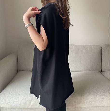 Cutoff sweat mini onepiece(Black)