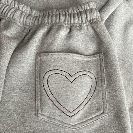 Heart sweat pants (Gray)