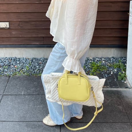 Leather mini square bag(Yellow)