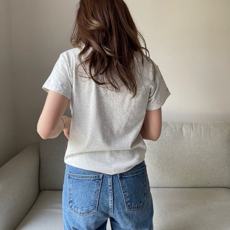 Heart basic t-shirts(Light gray)