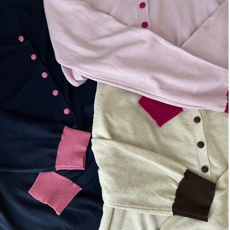 Bicolor cardigan(Beige)
