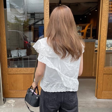 Sailor lace blouse(White)