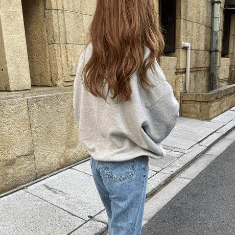 Cotton volume pullover (Gray)