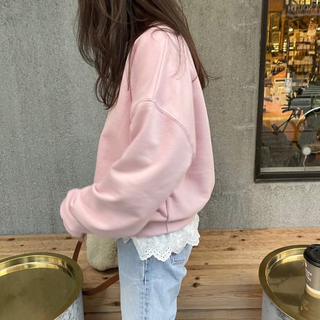 Layered lace sweat(Pink)