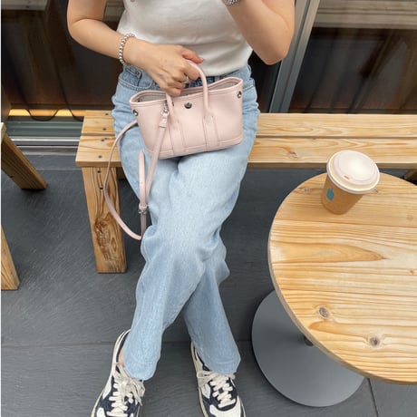 Leather mini tote bag(Baby pink)付属ポーチなし
