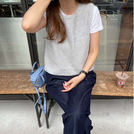 Back Ribbon Vest (Gray)