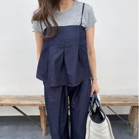 Flare camisole setup(Navy)