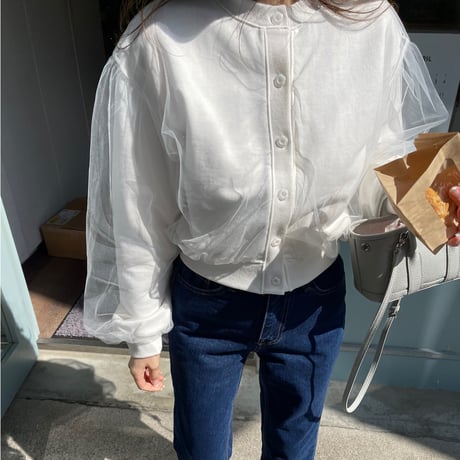 Chiffon cardigan(White)