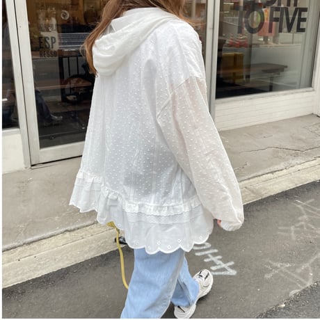 Frill foodie jamper(White)