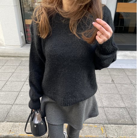 Soft touck basic knit(Black)