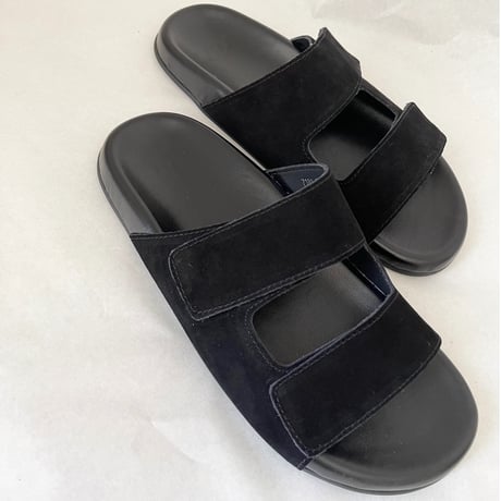 Leather double belt sandal