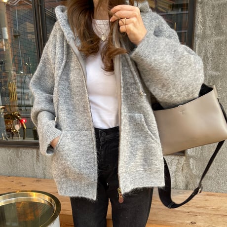 Foodie knit parker (Gray)