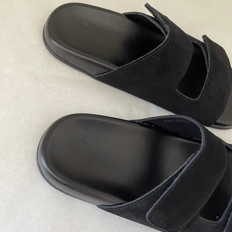 Leather double belt sandal