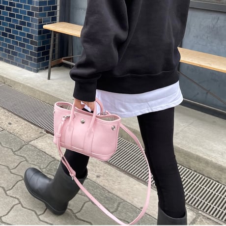 Leather mini tote bag(Pink)付属ポーチなし