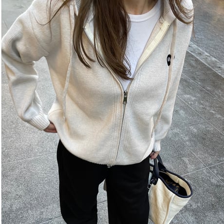 Heart knit foodie (Beige)