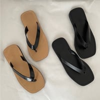 Lather flat sandal