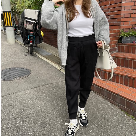 Taperd knit pants(Black)