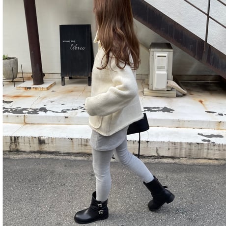 Stand collar volume cardigan(Ivory)