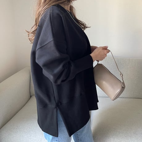 Slit design sweat(Black)