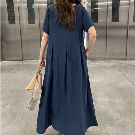 Mellow long onepiece(Navy)