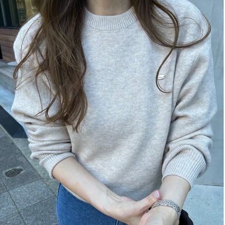 Gold plate basic knit(Beige)
