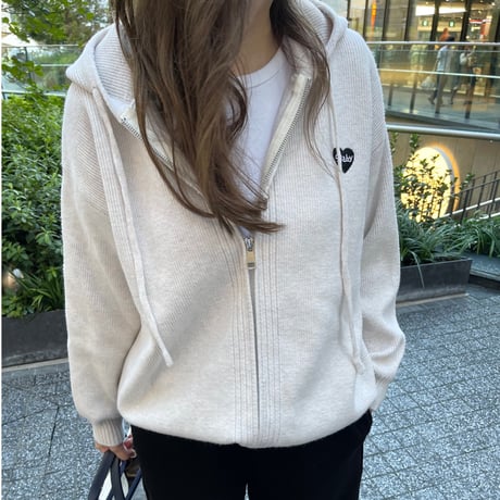 Heart knit foodie (Beige)