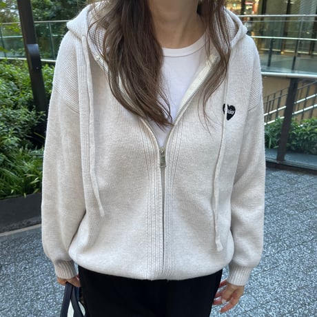 Heart knit foodie (Beige)