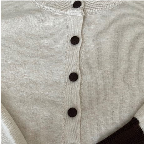 Bicolor cardigan(Beige)