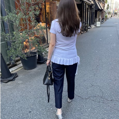 Frill rib tops(White)