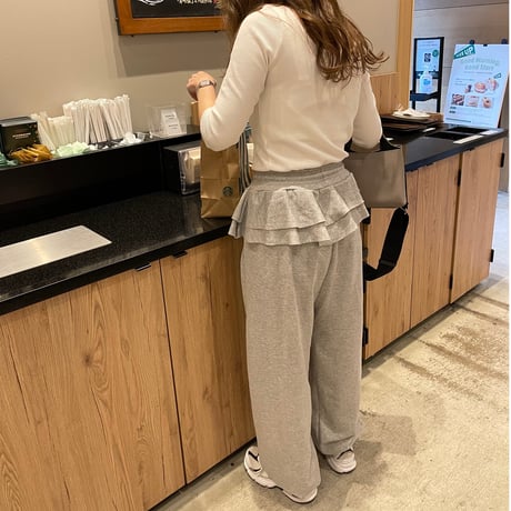 Frill sweat pants(Gray)