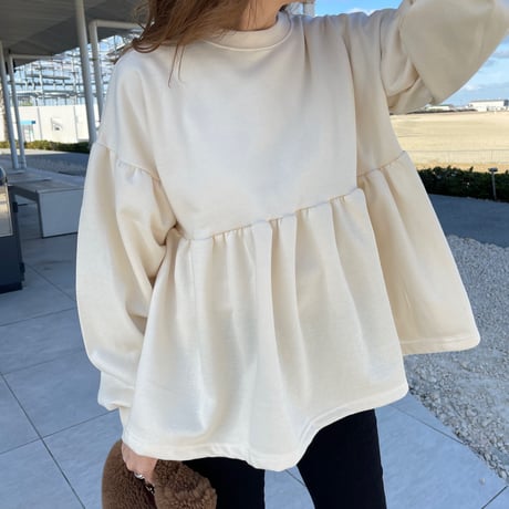Volume flare pullover (Ivory)
