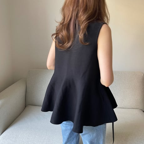Flare knit pullover(Black)