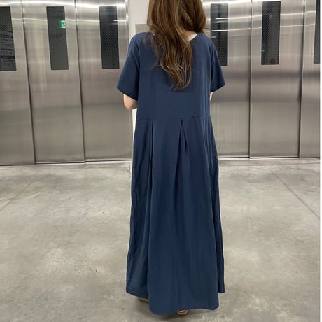 Mellow long onepiece(Navy)