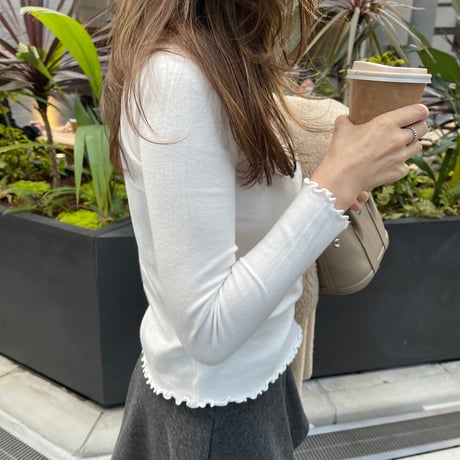 Mellow piping knit(White)