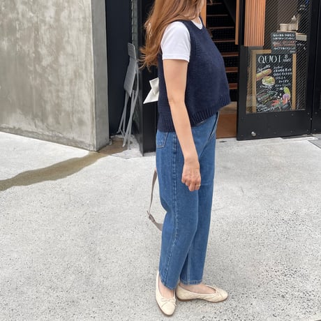Back Ribbon Vest (Navy)