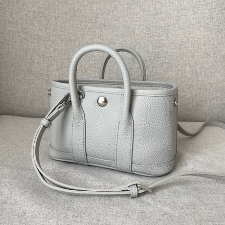 Leather mini tote bag(Blue gray)付属ポーチなし