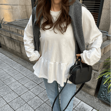 Teard flare sweat(White)