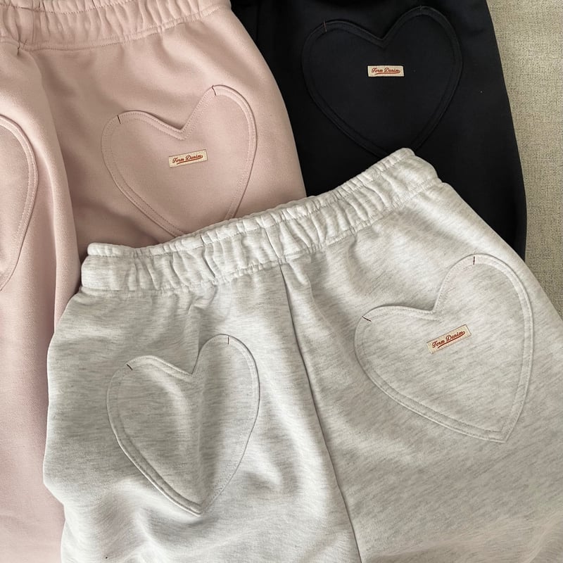 Heart pocket sweat pants(Light gray) | K