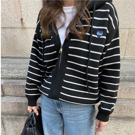 Heart knit foodie (Boader black)