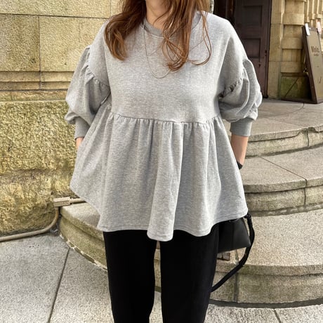 Balloon sleeve pullover (Gray)