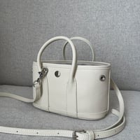 Leather mini tote bag(Ivory)