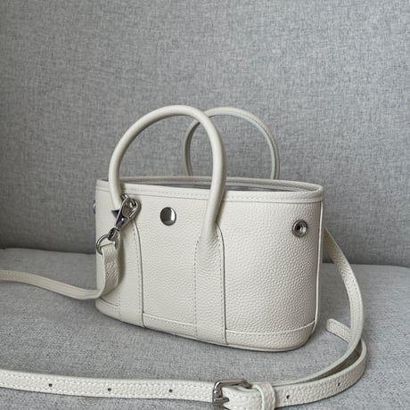 Leather mini tote bag(Ivory)
