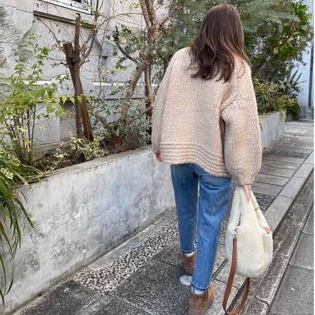 Low gauge volume cardigan(Beige)